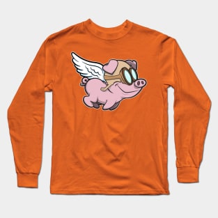 flying pink pig Long Sleeve T-Shirt